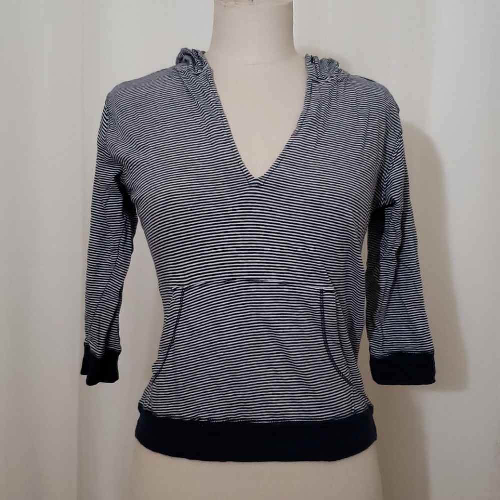 West Loop Hooded Stripe Shirt, Small